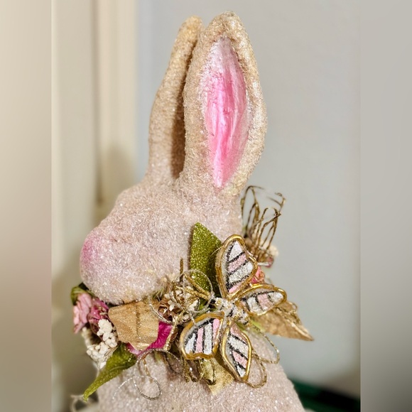 HOLIDAY TREE Marcarone Jeweled Capiz Easter Bunny- Adorable 16" H Rabbit - Picture 5 of 12